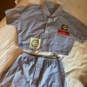Custom made set out of a men’s shirt